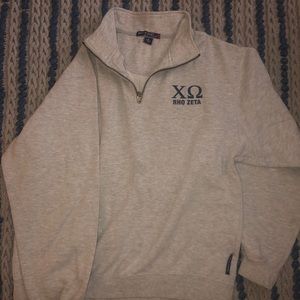 Chi Omega Quarter Zip Pullover Gray